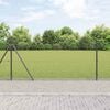 vidaXL Fence Post Grey 50 x 0.8 m (16 x 16 mm mesh) Steel and PVC