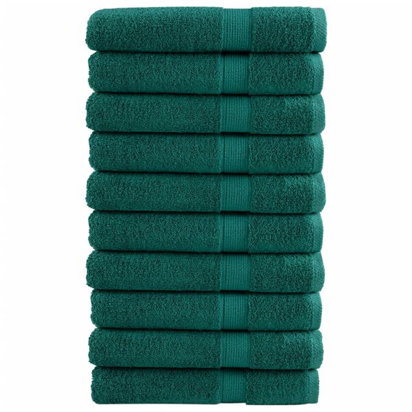 vidaXL Premium Towels SOLUND 10 pcs Green 100x200 cm 600 gsm