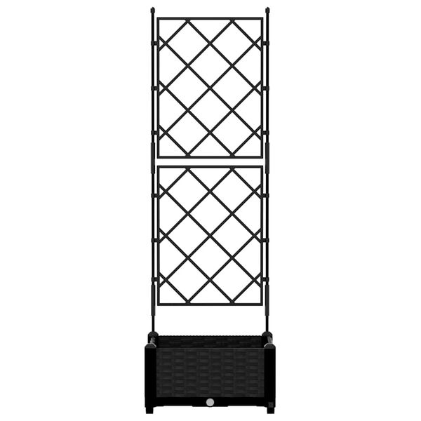 vidaXL Garden Planter Black 40 x 40 x 125.5 cm Steel