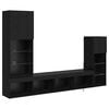 vidaXL TV Wall Units 4 pcs Black Oak Engineered Wood