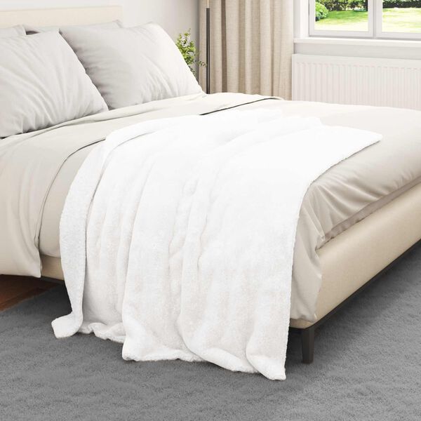 vidaXL Throw Blanket White 130 x 150 cm Fleece