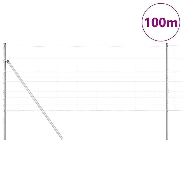 vidaXL Fence Post Galvanized 100 x 1 m Steel