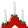 vidaXL Christmas Candle Bridge with 7 LEDs 3 pcs Red 39.5 x 5 x 29 cm