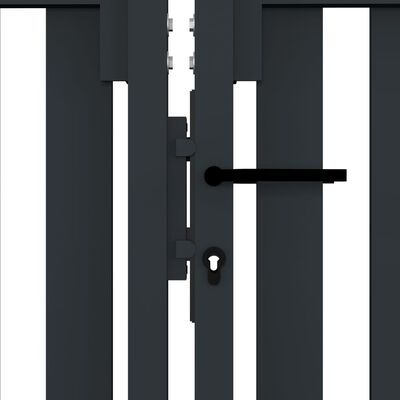 vidaXL Double Door Fence Gate Steel 306x200 cm Anthracite