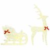 vidaXL Reindeer Pull Sleigh Warm white 70 x 26 x 128.5 cm Acrylic