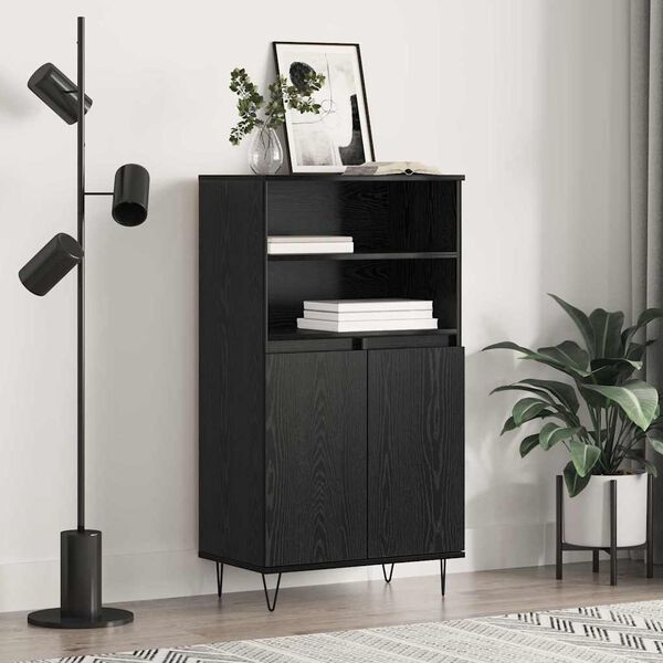vidaXL Highboard Black 60 x 36 x 110 cm Engineered wood