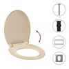 vidaXL Soft-Close Toilet Seat Quick Release Beige Oval