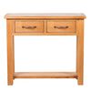 vidaXL Console Table with 2 Drawers 83x30x73 cm Solid Oak Wood
