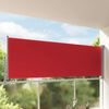 vidaXL Patio Retractable Side Awning 120x300 cm Red