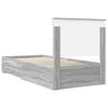 vidaXL Bed Frame with Drawer Grey Sonoma 100 x 200 cm Engineered Wood