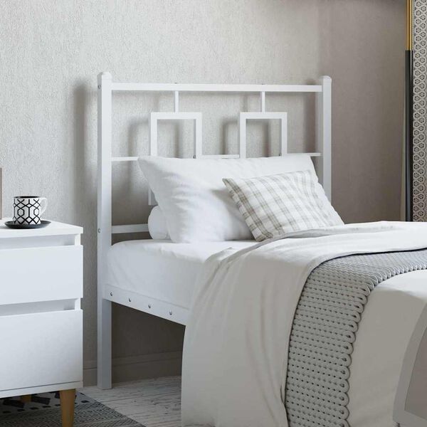vidaXL Metal Replace Headboard White 80 cm