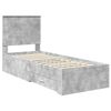 vidaXL Bed Frame Concrete Grey and Silver 70 x 190 cm Engineered Wood