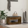vidaXL Hall Bench with Cushion with Shelf Smoked Oak 83 x 38 x 45 cm
