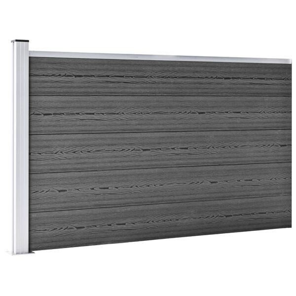 vidaXL Fence Panel Set WPC 699x105 cm Black