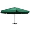 vidaXL Garden Parasol with Aluminium Pole 600 cm Green