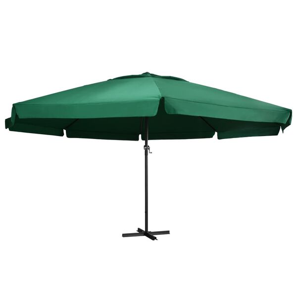 vidaXL Garden Parasol with Aluminium Pole 600 cm Green