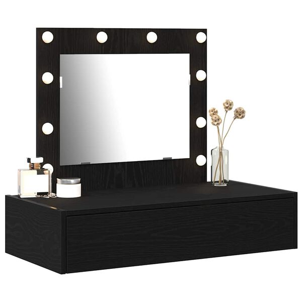 vidaXL Dressing Table Black 83 x 40 x 70 cm Engineered Wood