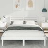 vidaXL Bed Frame with Headboard White 140 x 220 cm Solid Pine Wood