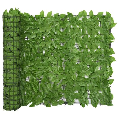 vidaXL Balcony Screen with Green Leaves 500x100 cm