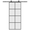 vidaXL Sliding Door with Hardware Set Black 90x205 cm ESG Glass