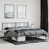 vidaXL Metal Bed Frame without Mattress with Headboard Black 180x200cm