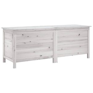 vidaXL Garden Storage Box White 150x50x56,5 cm Solid Wood Fir