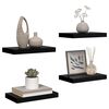 vidaXL Floating Wall Shelves 4 pcs High Gloss Black 40x23x3.8 cm MDF