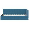 vidaXL Corner Bed Frame with Headboard Blue 100 cm x 200 cm Velvet