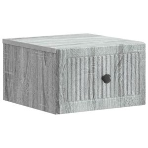 vidaXL Wall-Mounted Bedside Cabinet Grey Sonoma 33 x 34.5 x 20 cm