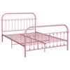 vidaXL Bed Frame without Mattress Pink Metal 140x200 cm