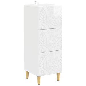 vidaXL Drawer Cabinet High Gloss White 33 x 34.5 x 90 cm