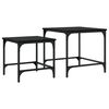 vidaXL Nesting Coffee Tables 2 pcs Black Engineered Wood