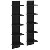 vidaXL Wall Shelf 2 pcs Black Oak 22 x 15 x 100 cm Engineered Wood
