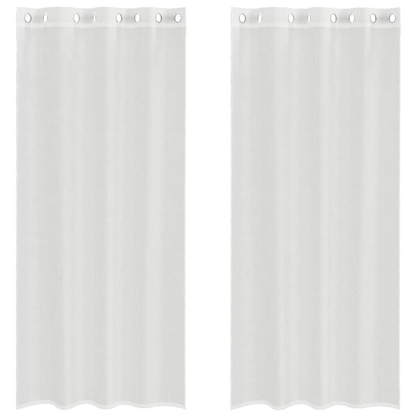 vidaXL Voile Curtains with Grommets 2 pcs White