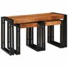 vidaXL End Tables Brown and black Solid Acacia wood