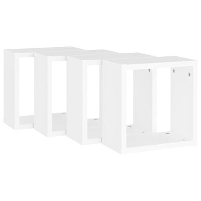 vidaXL Wall Cube Shelves 4 pcs White 30x15x30 cm
