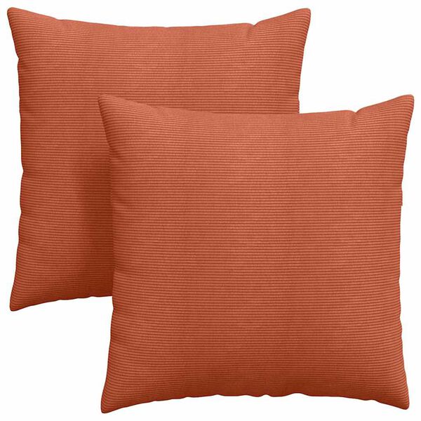 vidaXL Sofa Pillows 2 pcs Red Orange 60 x 60 cm Corduroy Fabric