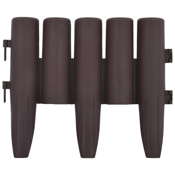 vidaXL Lawn Edgings 36 pcs Brown 10 m PP