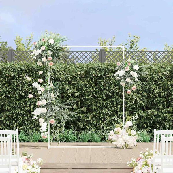 vidaXL Wedding Arch White 150 x 49.5 x 200 cm Steel