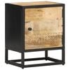 vidaXL Bedside Cabinet with Carved Door 40x30x50 cm Rough Mango Wood