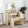 vidaXL Dressing Table with Mirror Sonoma Oak 86.5x35x136 cm