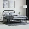 vidaXL Metal Bed Frame without Mattress with Headboard Black 120x200cm
