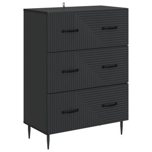 vidaXL Drawer Cabinet 66 x 34.5 x 89.5 cm Engineered Wood Black