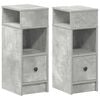 vidaXL Bedside Cabinets 2 pcs with Drawer Concrete Grey 25x31x66 cm