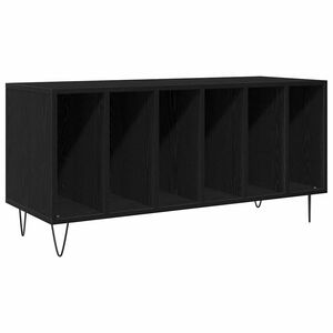 vidaXL Record Cabinet Black Oak 100 x 38 x 48 cm Engineered Wood