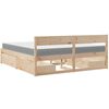 vidaXL Bed with Drawers and Mattress 180x200 cm Super King Solid Wood Pine