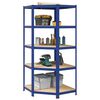 vidaXL 5-Layer Corner Shelf Blue Steel&Engineered Wood