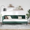 vidaXL Corner Bed Frame Dark Green 90 cm x 190 cm Velvet