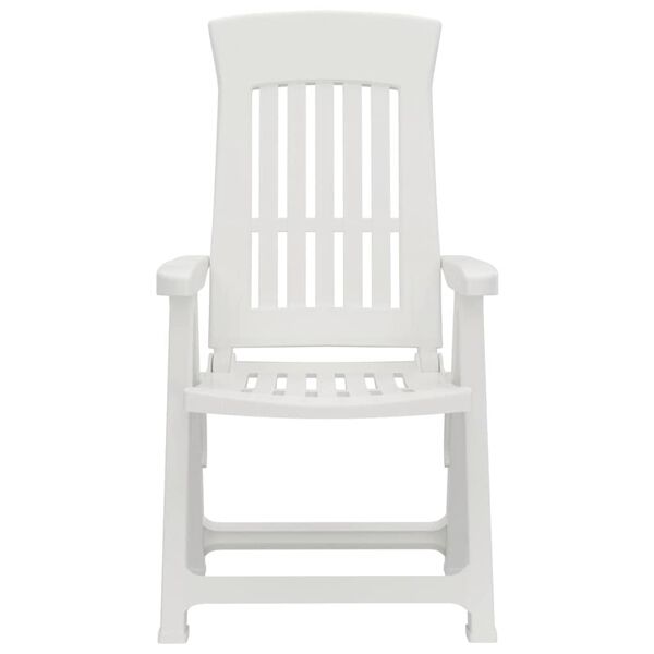 vidaXL Garden Reclining Chairs 2 pcs White PP