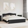 vidaXL Bed Frame with Headboard Black 200 x 200 cm Solid Pine Wood